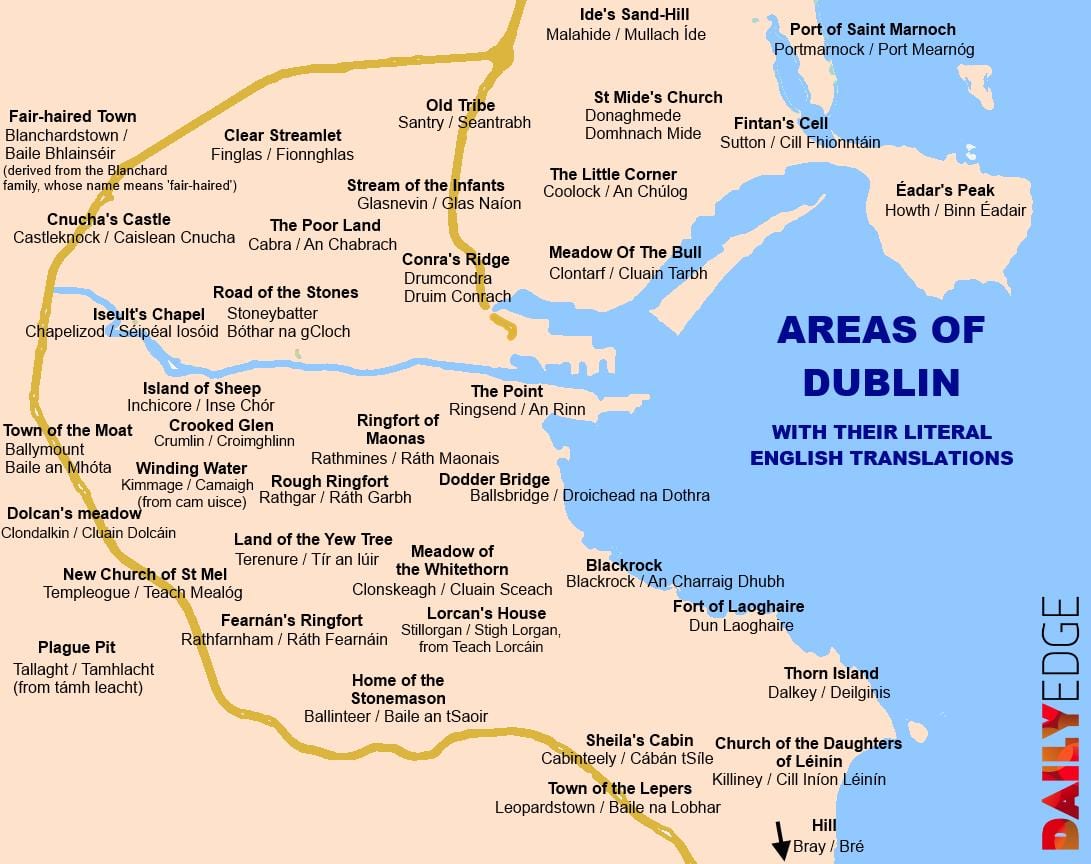 kat jeyografik nan Dublin tout savann pou bèt yo