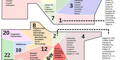 Dublin zòn nan kòd kat jeyografik